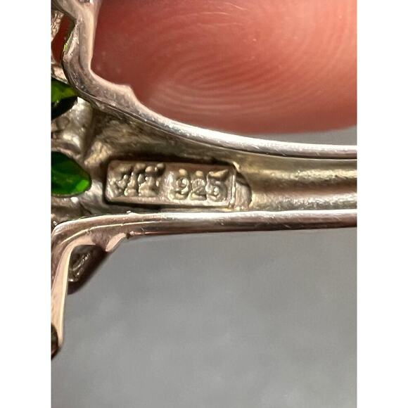Chrome diopside sterling silver cocktail ring size 8 - Picture 3 of 16